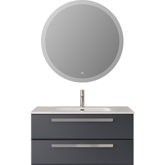 Тумба подвесная с раковиной Cezares ECO-CER-N-1000-2C-SO-GR-P 100 см (раковина CZR-8095-100) grafito фото 13