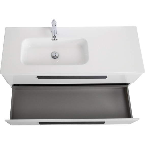 Тумба подвесная с раковиной Cezares ECO-CER-N-1200-2C-SO-BL-L 120 см (раковина CZR-8095-120-L) bianco lucido фото 6