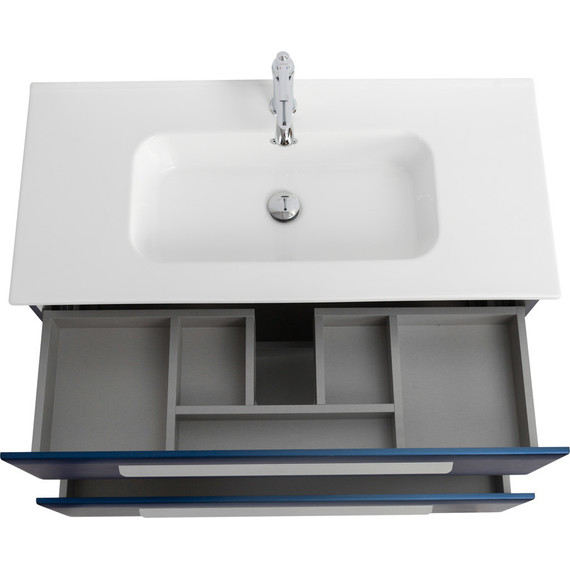 Тумба подвесная с раковиной Cezares ECO-CER-N-1000-2C-SO-SPF-P 100 см (раковина CZR-8095-100) sapfiro фото 4