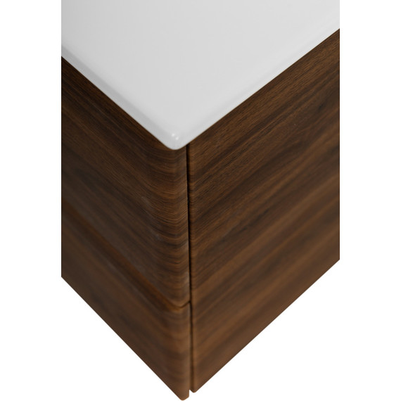 Тумба подвесная с раковиной Cezares ECO-CER-N-1200-2C-SO-NCS-P 120 см (раковина CZR-8095-120) орех шоколад софт фото 6