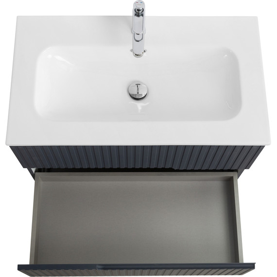 Тумба подвесная с раковиной Cezares DUET-N-800-2C-SO-GR-P 80 см (раковина CZR-8073-80) grafito фото 6