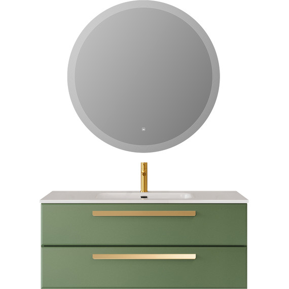 Тумба подвесная с раковиной Cezares ECO-CER-N-1200-2C-SO-PS-P 120 см (раковина CZR-8095-120) фисташковый софт фото 8