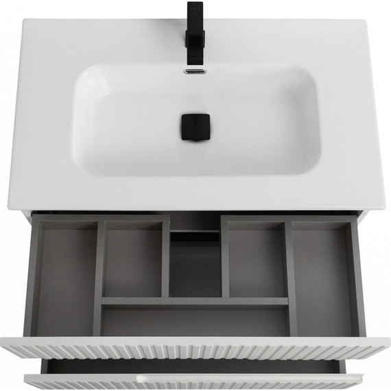 Тумба подвесная с раковиной Cezares DUET-N-900-2C-SO-BL 90 см (раковина CZR-8095-90) bianco lucido фото 4