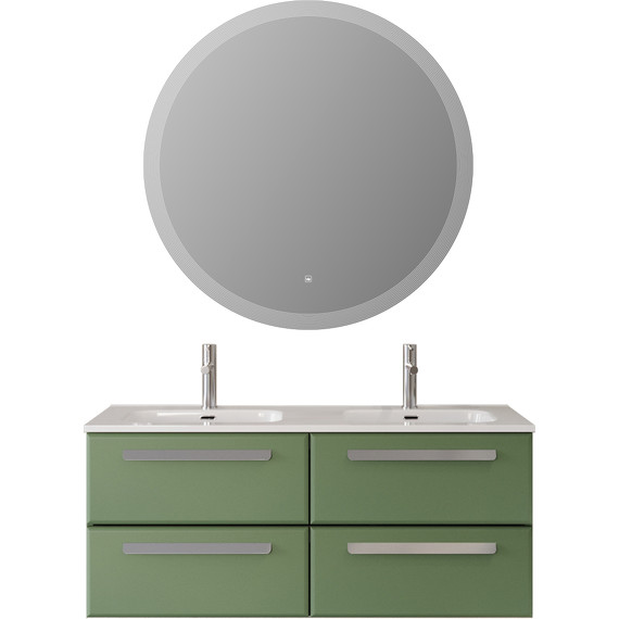 Тумба подвесная с раковиной Cezares ECO-CER-N-1200-4C-SO-2-PS-P 120 см (раковина CZR-8095-120-2) фисташковый софт фото 8