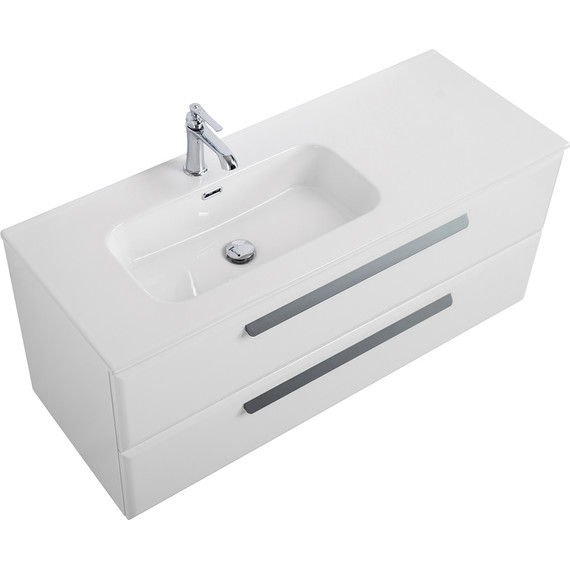 Тумба подвесная с раковиной Cezares ECO-CER-N-1200-2C-SO-BL-L 120 см (раковина CZR-8095-120-L) bianco lucido фото 7