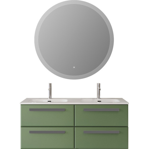 Тумба подвесная с раковиной Cezares ECO-CER-N-1200-4C-SO-2-PS-P 120 см (раковина CZR-8073-120-2) фисташковый софт фото 8