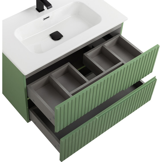 Тумба подвесная с раковиной Cezares DUET-N-800-2C-SO-PS-P 80 см (раковина CZR-8095-80) фисташковый софт - 5 Тумба подвесная с раковиной Cezares DUET-N-800-2C-SO-PS-P 80 см (раковина CZR-8095-80) фисташковый софт фото 5