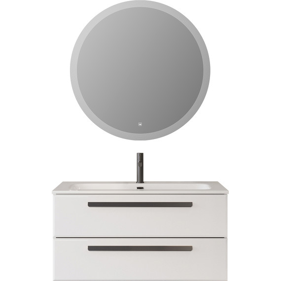 Тумба подвесная с раковиной Cezares ECO-CER-N-1000-2C-SO-BO 100 см (раковина CZR-8073-100) bianco opaco фото 7