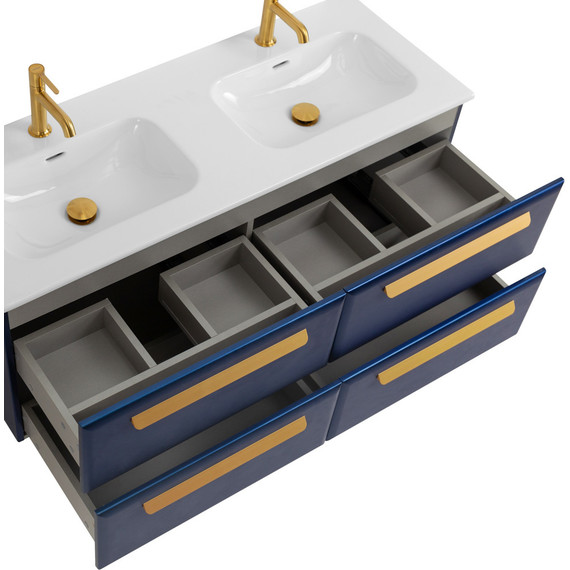 Тумба подвесная с раковиной Cezares ECO-CER-N-1200-4C-SO-2-SPF-P 120 см (раковина CZR-8073-120-2) sapfiro фото 5