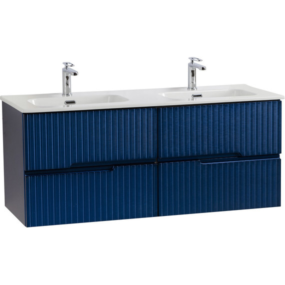 Тумба подвесная с раковиной Cezares DUET-N-1200-4C-SO-2-SPF-P 120 см (раковина CZR-8095-120-2) sapfiro - 2 Тумба подвесная с раковиной Cezares DUET-N-1200-4C-SO-2-SPF-P 120 см (раковина CZR-8095-120-2) sapfiro фото 2