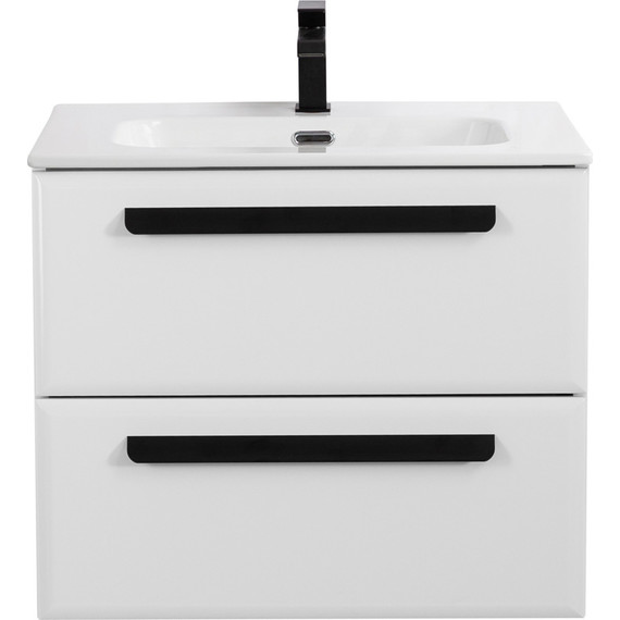 Тумба подвесная с раковиной Cezares ECO-CER-N-600-2C-SO-BL 60 см (раковина CZR-8095-60) bianco lucido фото 