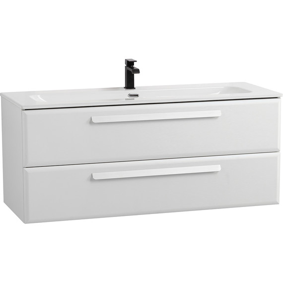 Тумба подвесная с раковиной Cezares ECO-CER-N-1200-2C-SO-BL 120 см (раковина CZR-8073-120) bianco lucido фото 2