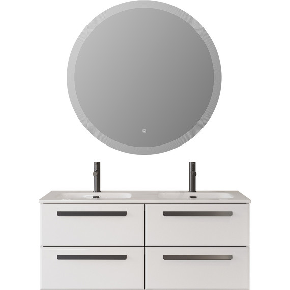 Тумба подвесная с раковиной Cezares ECO-CER-N-1200-4C-SO-2-BL 120 см (раковина CZR-8073-120-2) bianco lucido фото 14