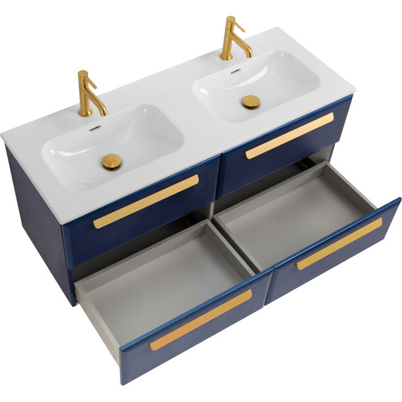 Тумба подвесная с раковиной Cezares ECO-CER-N-1200-4C-SO-2-SPF-P 120 см (раковина CZR-8073-120-2) sapfiro фото 3