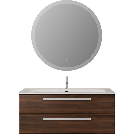 Тумба подвесная с раковиной Cezares ECO-CER-N-1200-2C-SO-NCS-P 120 см (раковина CZR-8073-120) орех шоколад софт фото 7