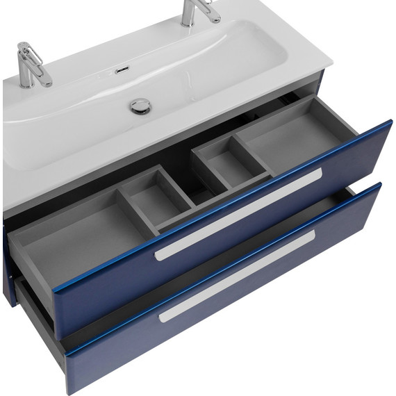 Тумба подвесная с раковиной Cezares ECO-CER-N-1200-2C-SO-SPF-P 120 см (раковина CZR-8073-120-1-2) sapfiro фото 5