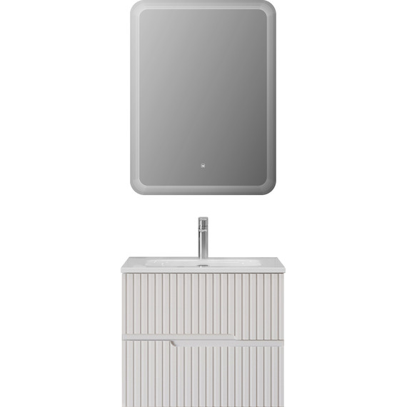 Тумба подвесная с раковиной Cezares DUET-N-600-2C-SO-BL 60 см (раковина CZR-8073-60) bianco lucido фото 8