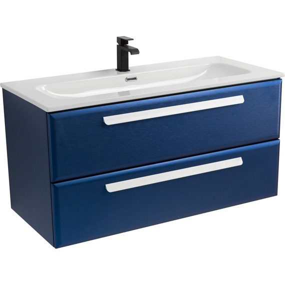 Тумба подвесная с раковиной Cezares ECO-CER-N-1000-2C-SO-SPF-P 100 см (раковина CZR-8073-100) sapfiro фото 2