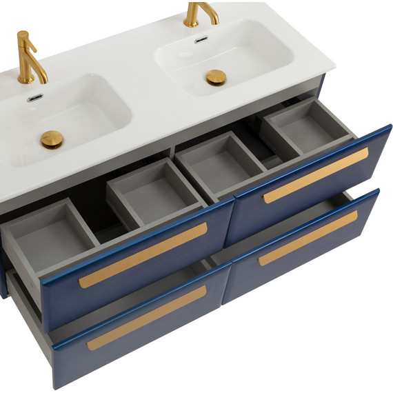 Тумба подвесная с раковиной Cezares ECO-CER-N-1200-4C-SO-2-SPF-P 120 см (раковина CZR-8095-120-2) sapfiro фото 5