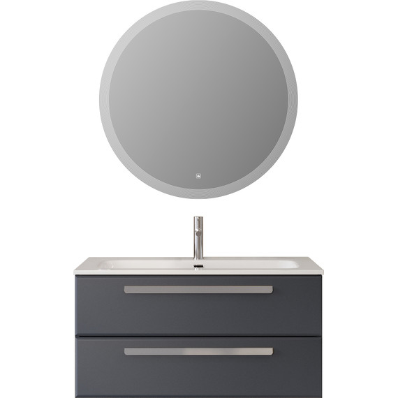 Тумба подвесная с раковиной Cezares ECO-CER-N-1000-2C-SO-GR-P 100 см (раковина CZR-8073-100) grafito фото 13