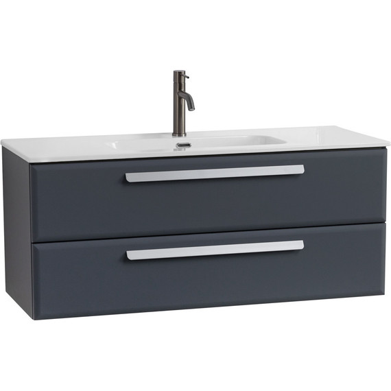 Тумба подвесная с раковиной Cezares ECO-CER-N-1200-2C-SO-GR-P 120 см (раковина CZR-8095-120) grafito фото 2