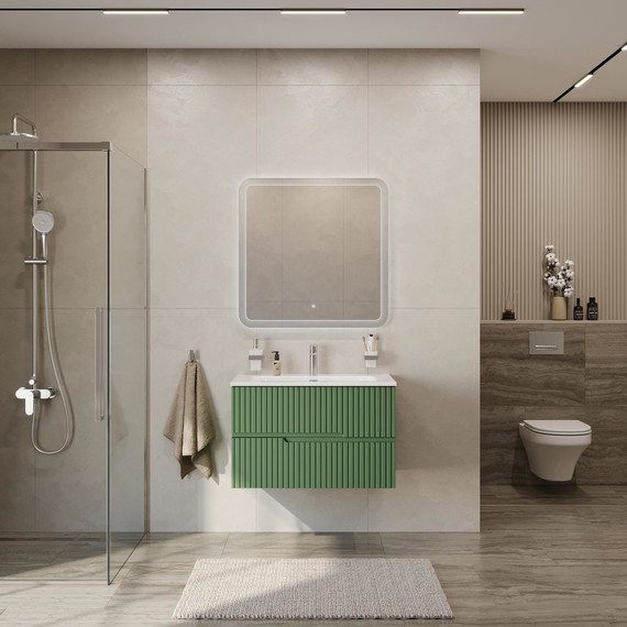 Тумба подвесная с раковиной Cezares DUET-N-800-2C-SO-PS-P 80 см (раковина CZR-8073-80) фисташковый софт - 6 Тумба подвесная с раковиной Cezares DUET-N-800-2C-SO-PS-P 80 см (раковина CZR-8073-80) фисташковый софт фото 6