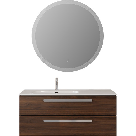 Тумба подвесная с раковиной Cezares ECO-CER-N-1200-2C-SO-NCS-P-L 120 см (раковина CZR-8095-120-L) орех шоколад софт фото 10