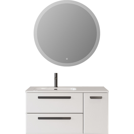 Тумба подвесная с раковиной Cezares ECO-CER-N-1000-2C-1A-SO-BL-L 100 см (раковина CZR-8095-100-L) bianco lucido фото 17