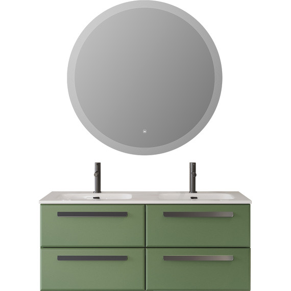 Тумба подвесная с раковиной Cezares ECO-CER-N-1200-4C-SO-2-PS-P 120 см (раковина CZR-8073-120-2) фисташковый софт фото 15