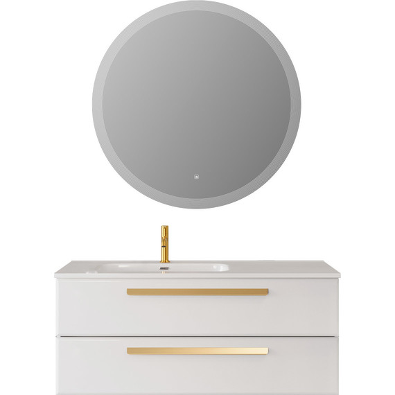 Тумба подвесная с раковиной Cezares ECO-CER-N-1200-2C-SO-BL-L 120 см (раковина CZR-8095-120-L) bianco lucido фото 10