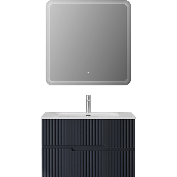 Тумба подвесная с раковиной Cezares DUET-N-800-2C-SO-GR-P 80 см (раковина CZR-8095-80) grafito фото 9