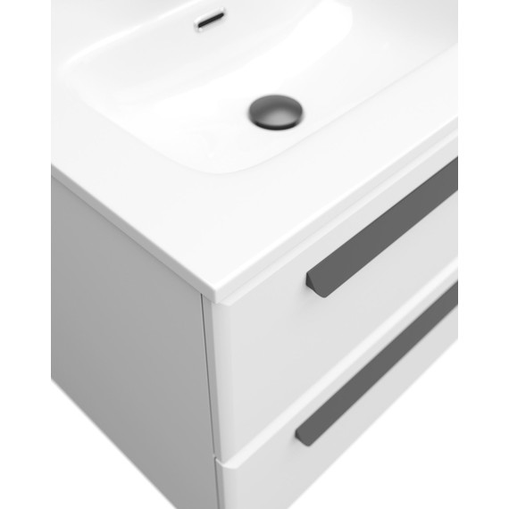 Тумба подвесная с раковиной Cezares ECO-CER-N-1200-4C-SO-2-BL 120 см (раковина CZR-8073-120-2) bianco lucido фото 7