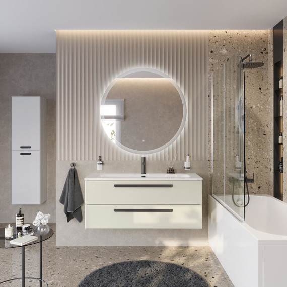 Тумба подвесная с раковиной Cezares ECO-CER-N-1200-2C-SO-AS-P 120 см (раковина CZR-8073-120) альпака брашированная фото 13