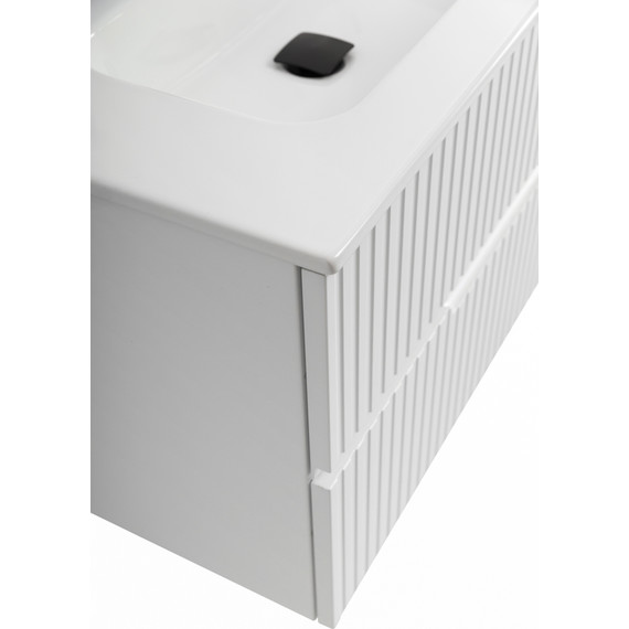 Тумба подвесная с раковиной Cezares DUET-N-800-2C-SO-BL 80 см (раковина CZR-8095-80) bianco lucido фото 6