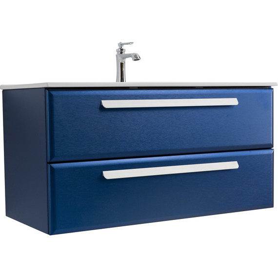 Тумба подвесная с раковиной Cezares ECO-CER-N-1000-2C-SO-SPF-P 100 см (раковина CZR-8095-100) sapfiro фото 6