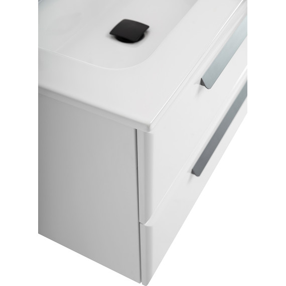 Тумба подвесная с раковиной Cezares ECO-CER-N-1000-2C-SO-BL-L 100 см (раковина CZR-8095-100-L) bianco lucido фото 7