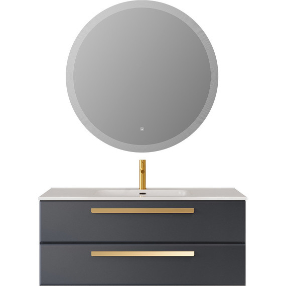 Тумба подвесная с раковиной Cezares ECO-CER-N-1200-2C-SO-GR-P 120 см (раковина CZR-8095-120) grafito фото 6