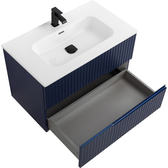 Тумба подвесная с раковиной Cezares DUET-N-800-2C-SO-SPF-P 80 см (раковина CZR-8095-80) sapfiro фото 3