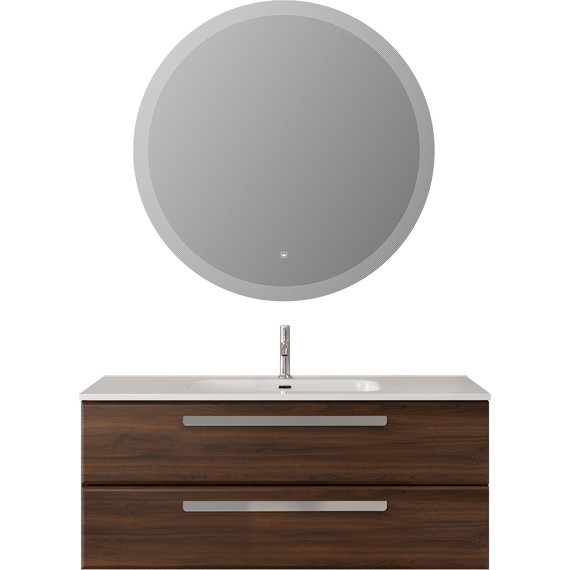 Тумба подвесная с раковиной Cezares ECO-CER-N-1200-2C-SO-NCS-P 120 см (раковина CZR-8095-120) орех шоколад софт фото 13