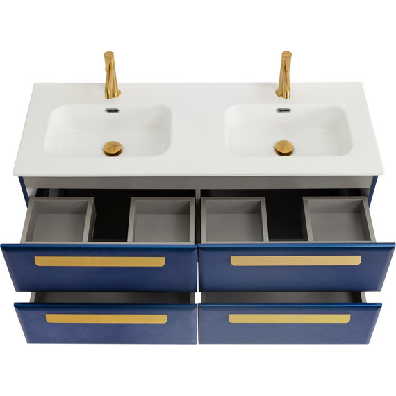 Тумба подвесная с раковиной Cezares ECO-CER-N-1200-4C-SO-2-SPF-P 120 см (раковина CZR-8095-120-2) sapfiro фото 4