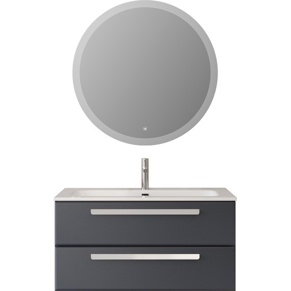 Тумба подвесная с раковиной Cezares ECO-CER-N-1000-2C-SO-GR-P 100 см (раковина CZR-8073-100) grafito фото 8