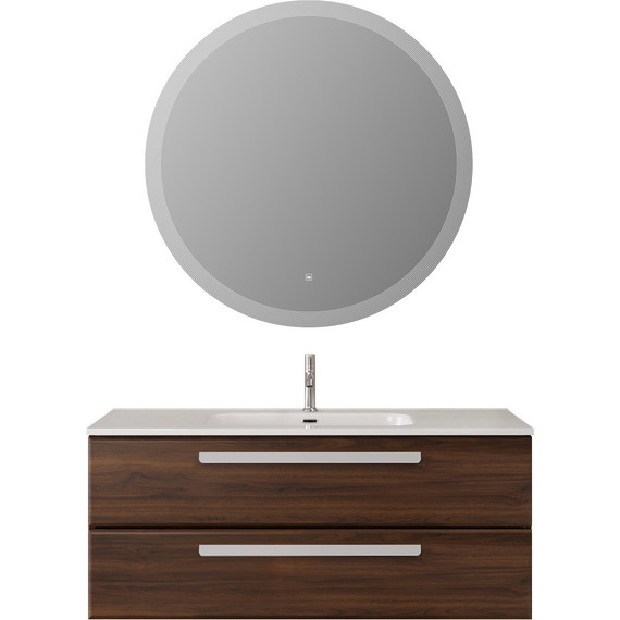 Тумба подвесная с раковиной Cezares ECO-CER-N-1200-2C-SO-NCS-P 120 см (раковина CZR-8095-120) орех шоколад софт фото 8