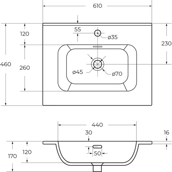 Тумба подвесная с раковиной Cezares ECO-CER-N-600-2C-SO-BL 60 см (раковина CZR-8095-60) bianco lucido фото 16