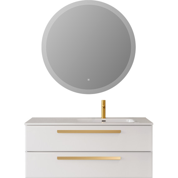 Тумба подвесная с раковиной Cezares ECO-CER-N-1200-2C-SO-BL-R 120 см (раковина CZR-8095-120-R) bianco lucido фото 10