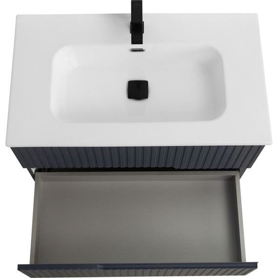 Тумба подвесная с раковиной Cezares DUET-N-800-2C-SO-GR-P 80 см (раковина CZR-8095-80) grafito фото 6