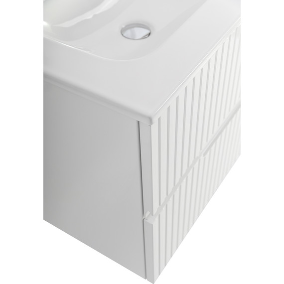 Тумба подвесная с раковиной Cezares DUET-N-600-2C-SO-BL 60 см (раковина CZR-8073-60) bianco lucido фото 6