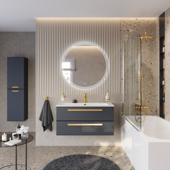 Тумба подвесная с раковиной Cezares ECO-CER-N-1000-2C-SO-GR-P 100 см (раковина CZR-8073-100) grafito фото 10