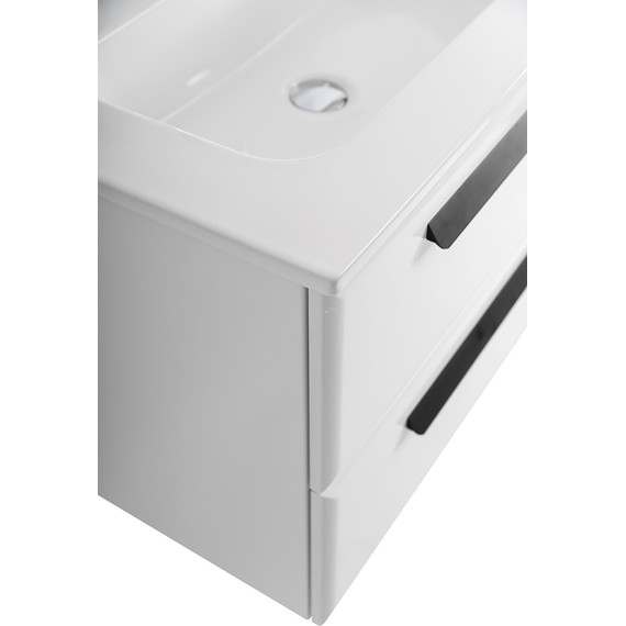 Тумба подвесная с раковиной Cezares ECO-CER-N-1000-2C-1A-SO-BL-L 100 см (раковина CZR-8095-100-L) bianco lucido фото 10