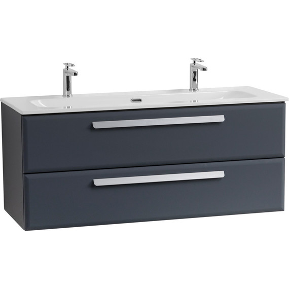 Тумба подвесная с раковиной Cezares ECO-CER-N-1200-2C-SO-GR-P 120 см (раковина CZR-8073-120-1-2) grafito фото 2