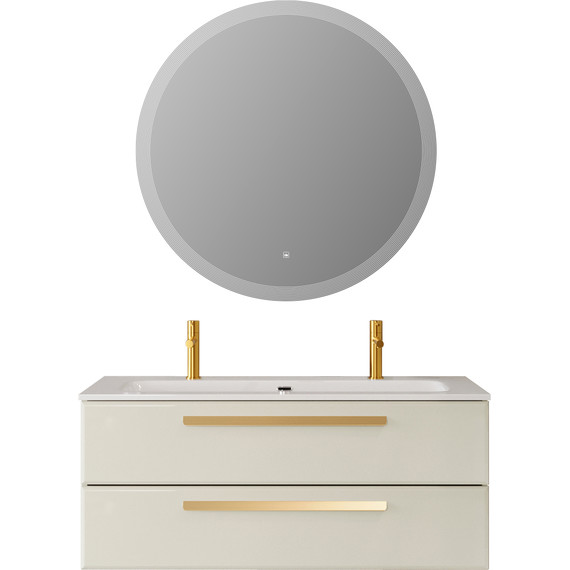 Тумба подвесная с раковиной Cezares ECO-CER-N-1200-2C-SO-AS-P 120 см (раковина CZR-8073-120-1-2) альпака брашированная фото 15